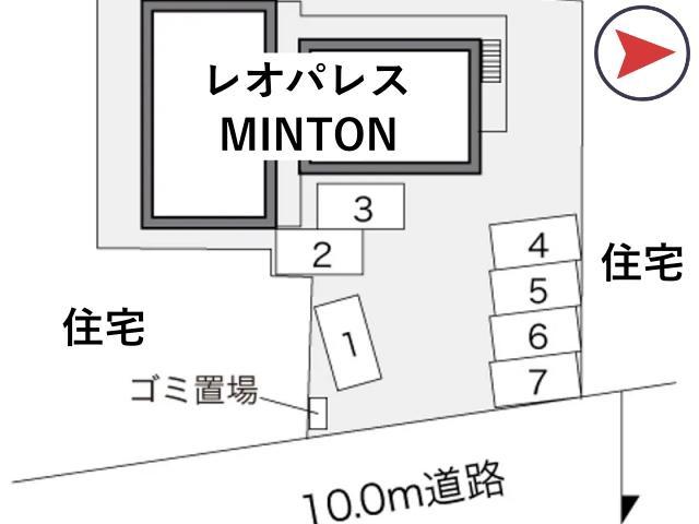レオパレスMINTON駐車場【34574】の駐車場写真