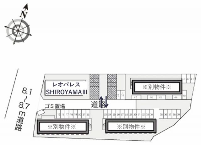 レオパレスSHIROYAMAⅢ駐車場【17485】の駐車場写真