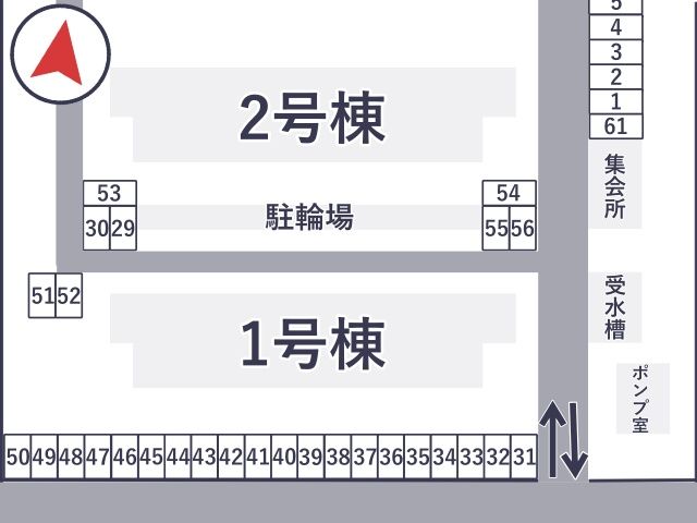 ビレッジハウス早野【E-344】※1号棟付近の駐車場写真