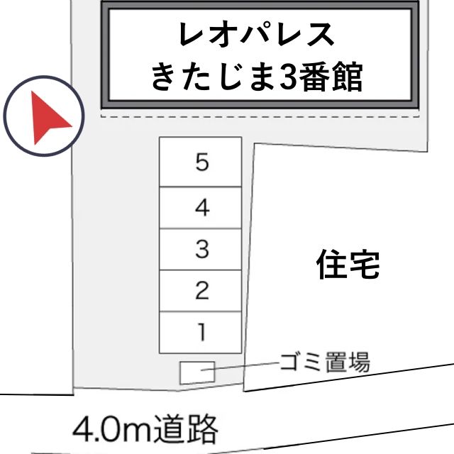 レオパレスきたじま3番館駐車場【34123】の駐車場写真