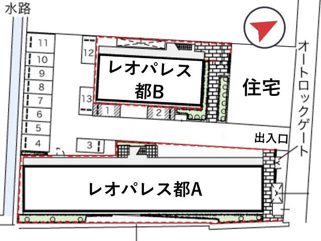 レオパレス都B駐車場【43981】の駐車場写真