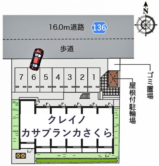 クレイノカサブランカさくら駐車場【58385】の駐車場写真
