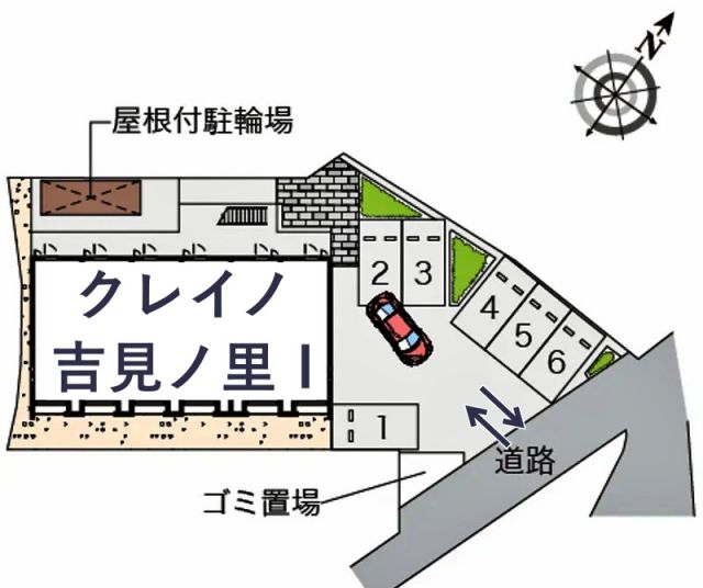クレイノ吉見ノ里Ⅰ駐車場【57030】の駐車場写真