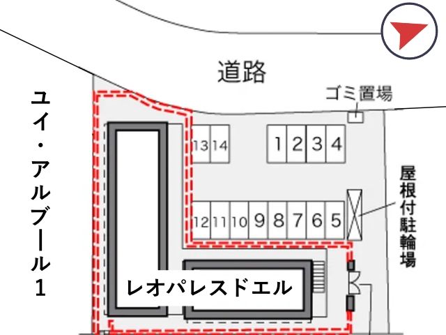 レオパレスドエル駐車場【34880】の駐車場写真