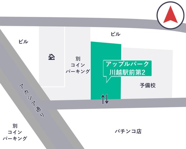 アップルパーク川越駅前第2【コンパクトカーまで利用可】の駐車場写真