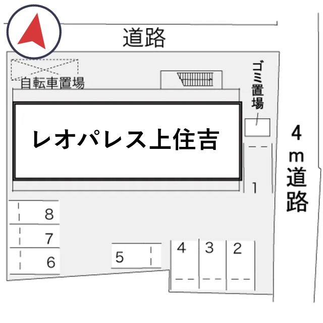 レオパレス上住吉駐車場【17236】の駐車場写真