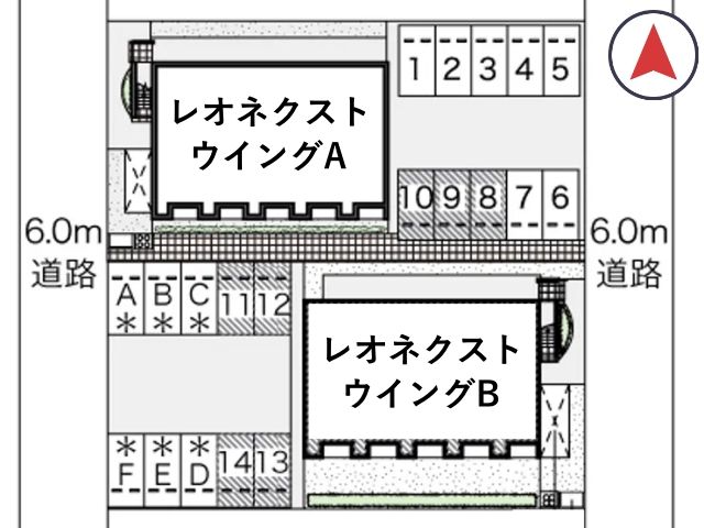 レオネクストウイングB駐車場【53943】の駐車場写真