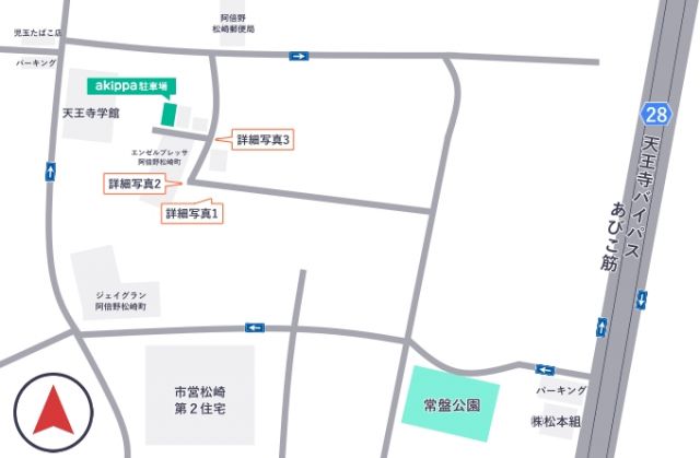 駐車場までのルート図です。ご確認のうえ駐車場までお越しください。