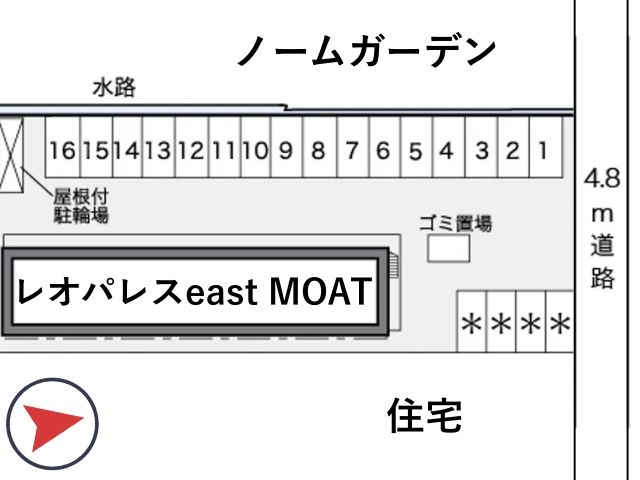 レオパレスeast MOAT駐車場【25207】の駐車場写真