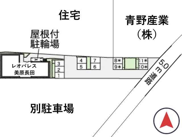 レオパレス美原長田駐車場【43664】の駐車場写真