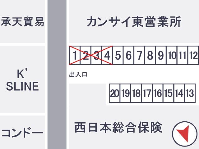 西日本総合保険駐車場【平日20時～23時59分のみ】の写真