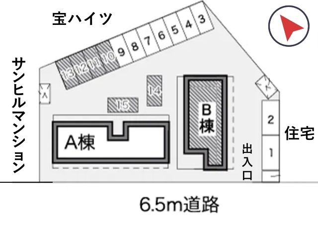 レオパレス宝B駐車場【12182】の駐車場写真