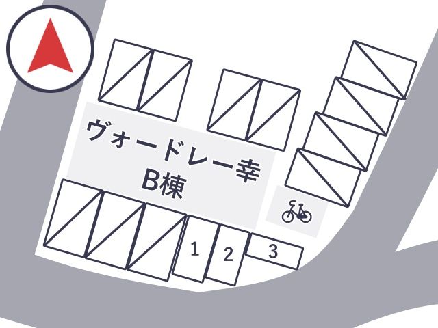 ヴォードレー幸バイク駐輪場の駐車場写真