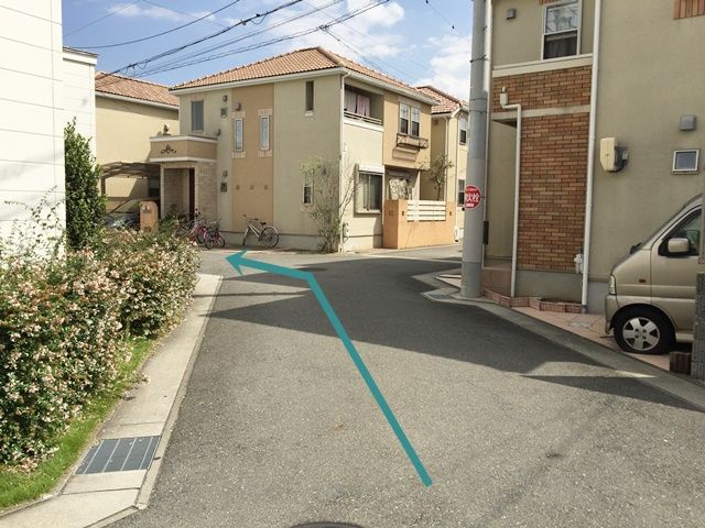 矢印の方向に進みます。