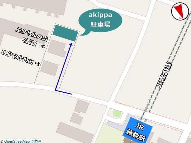 駐車場周辺の地図です。