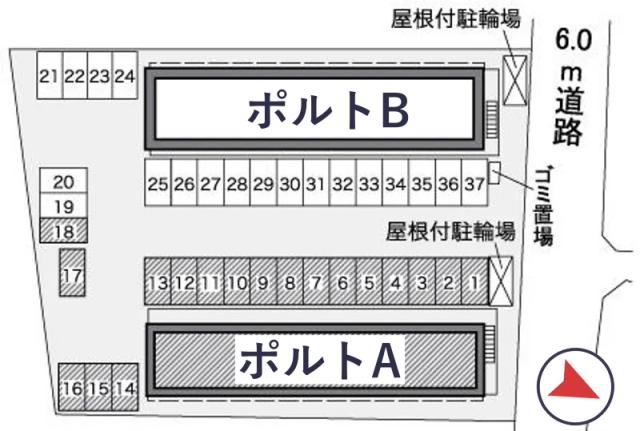 レオパレスル ポルトA駐車場【30138】の駐車場写真
