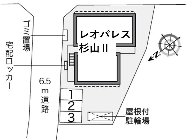 レオパレス杉山Ⅱ駐車場【35014】の駐車場写真