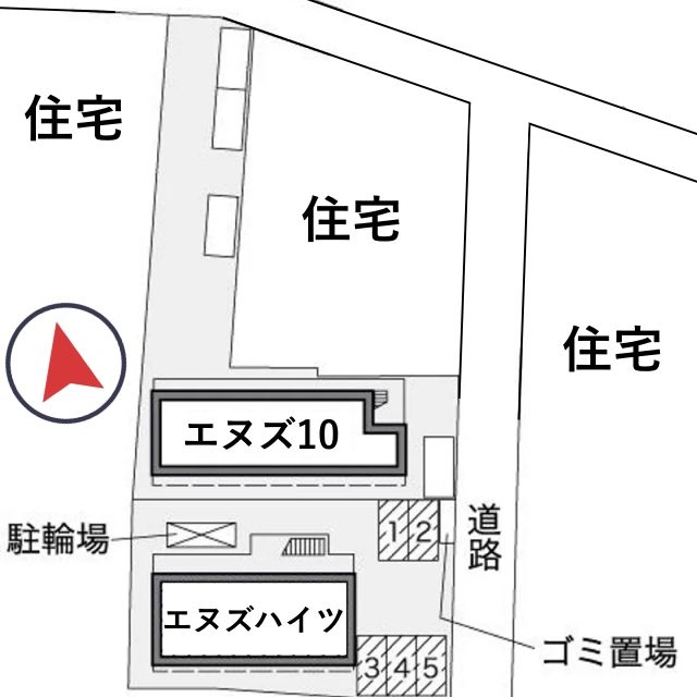 レオパレスエヌズハイツ駐車場【25821】の駐車場写真