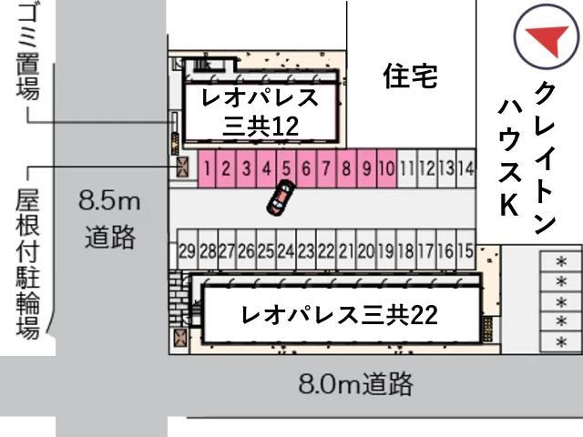 レオパレス三共22駐車場【42041】の駐車場写真