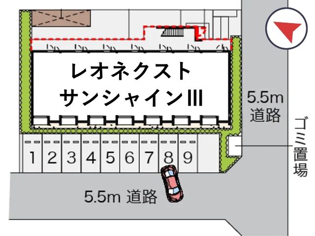 レオネクストサンシャインⅢ駐車場【55319】の駐車場写真