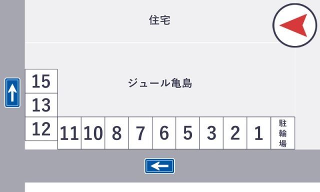 ジュール亀島駐車場の駐車場写真