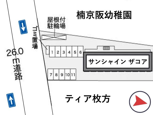 レオパレスサンシャイン ザコア駐車場【26193】の駐車場写真