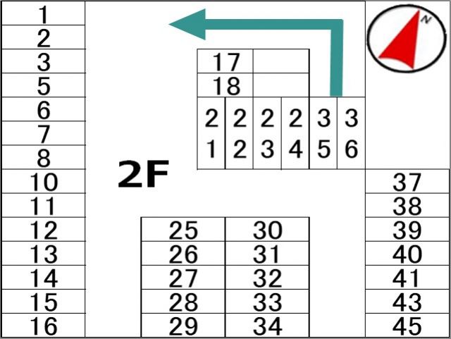 2F駐車場区画図