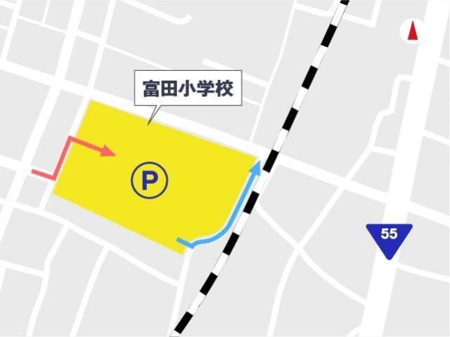 ＜8月12日(水)＞富田小学校 【阿波おどり公式駐車場】の駐車場写真