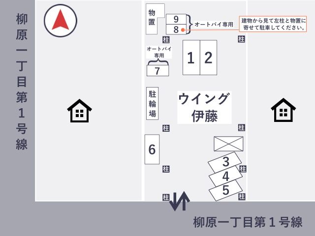 北区柳原1-20-16駐車場の駐車場写真