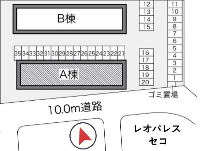 レオパレステツ壱番館駐車場【18152】の駐車場写真