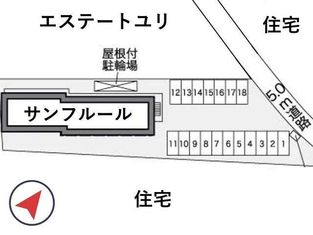 レオパレスサンフルール駐車場【26342】の駐車場写真