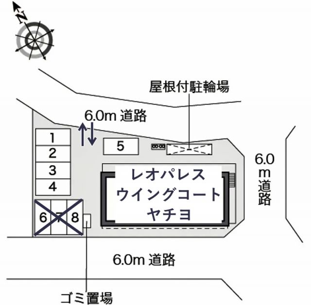 レオパレスウイングコートヤチヨ駐車場【29131】の駐車場写真