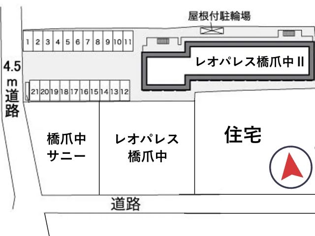 レオパレス橋爪中Ⅱ駐車場【39224】の駐車場写真