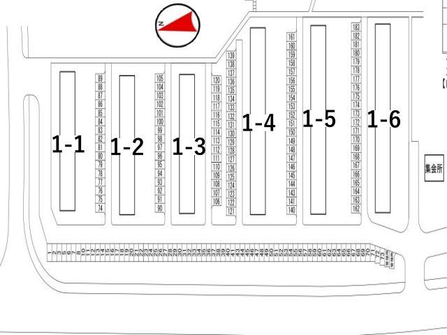 茶山台団地駐車場【1-1号棟と1-2号棟の間 74番～89番エリア】(30086)の駐車場写真
