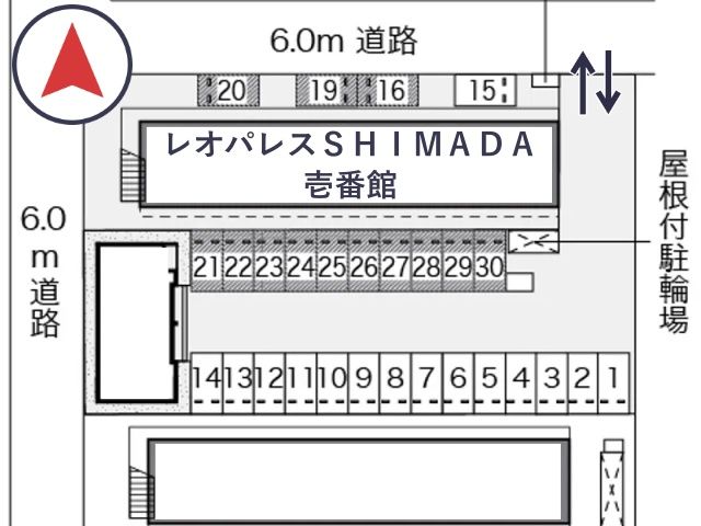 レオパレスSHIMADA壱番館駐車場【24687】の駐車場写真