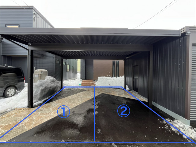 ドーム（徒歩約20分〜）🅿️2台分カーポート下の駐車場写真