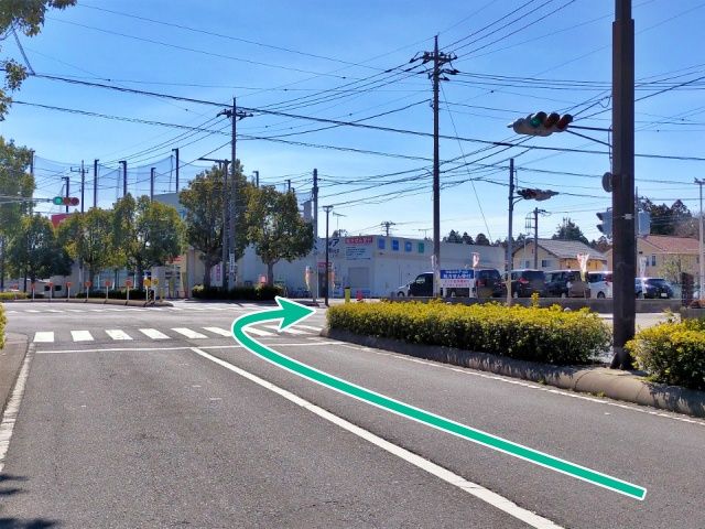 駐車場道順②(信号を右折の場合)
