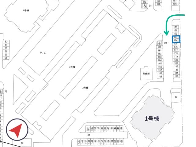 百舌鳥梅町 団地駐車場(1号棟付近)の駐車場写真