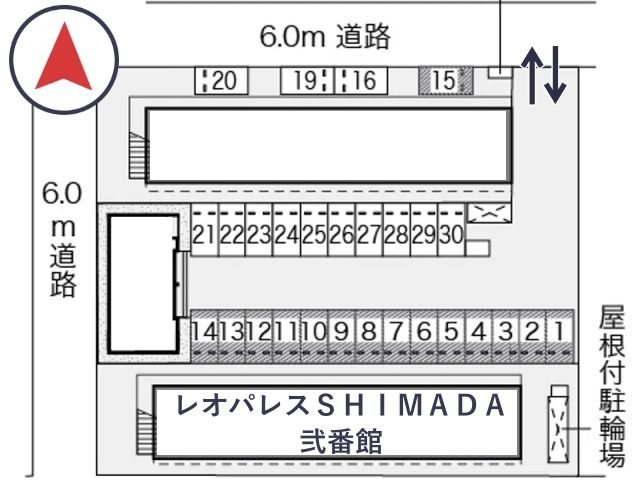 レオパレスSHIMADA弐番館駐車場【24689】の駐車場写真