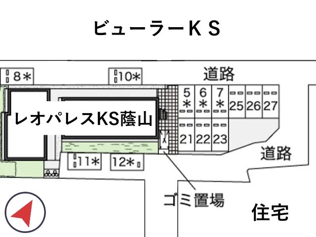 レオパレスKS蔭山駐車場【47169】の駐車場写真