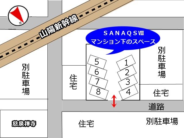 駐車場の配置図です。