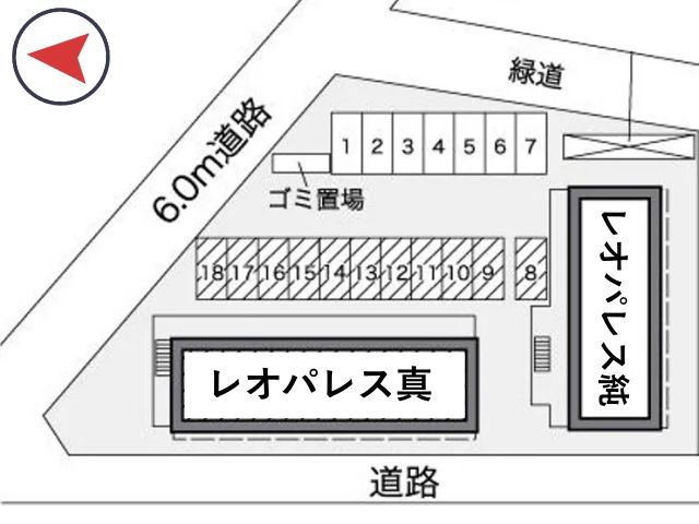 レオパレス真駐車場【27262】の駐車場写真