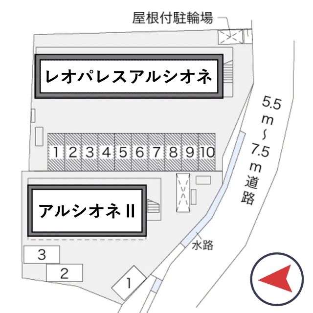 レオパレスアルシオネ駐車場【13803】の駐車場写真