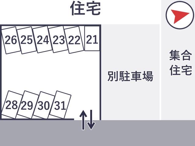 [3c660]中央区曳馬6丁目▽アキッパ駐車場の駐車場写真