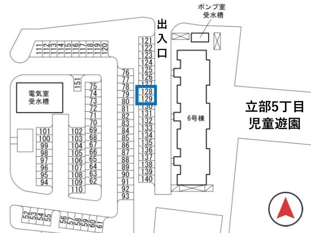 松原立部団地駐車場(6号棟付近)の駐車場写真