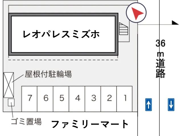 レオパレスミズホ駐車場【16429】の駐車場写真