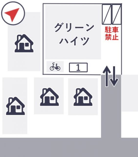 四條畷市岡山東5丁目駐車場(グリーンハイツ1)の駐車場写真