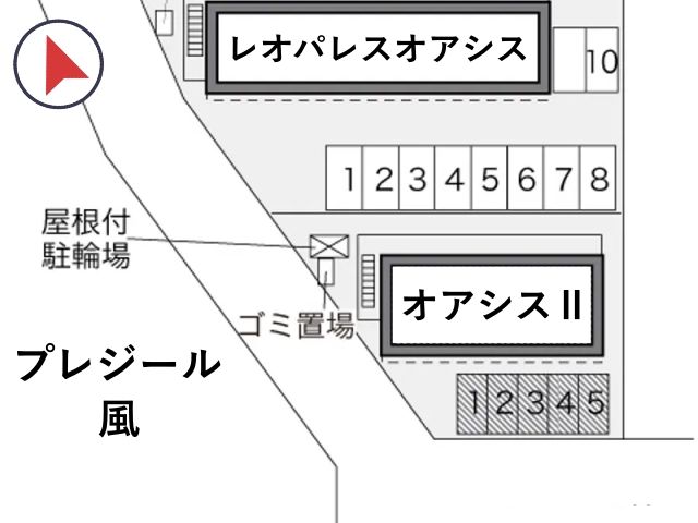 レオパレスオアシスⅡ駐車場【33758】の駐車場写真