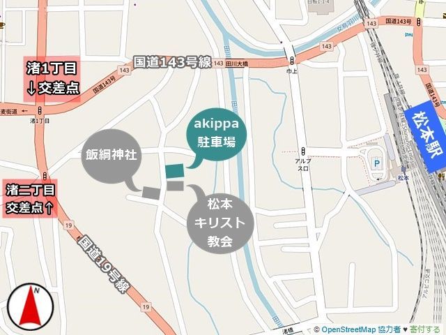 駐車場の周辺地図です。