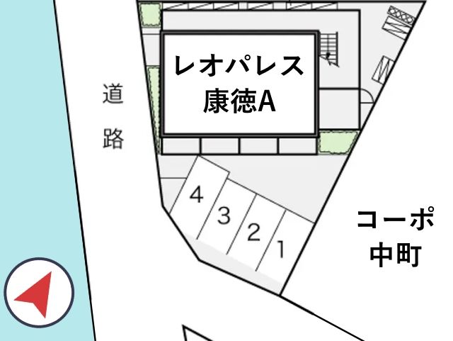 レオパレス康徳A駐車場【16544】の駐車場写真